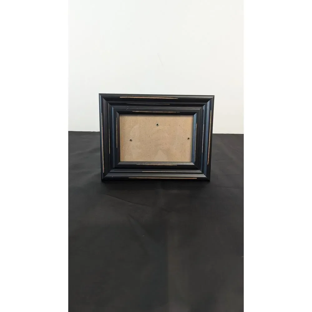 Picture Frame 4x6 Black Wood Distressed Photo Rustic Cottagecore Farmhouse Boho